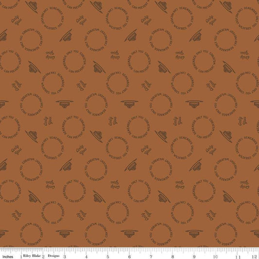 Only You Text Toss C14644 Orange - Riley Blake Designs - Smokey Bear Wildfire Prevention - Quilting Cotton Fabric - Licensed Product