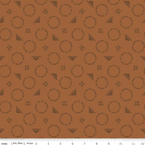 SALE Only You Text Toss C14644 Orange - Riley Blake Designs - Smokey Bear Wildfire Prevention - Quilting Cotton Fabric - Licensed Product