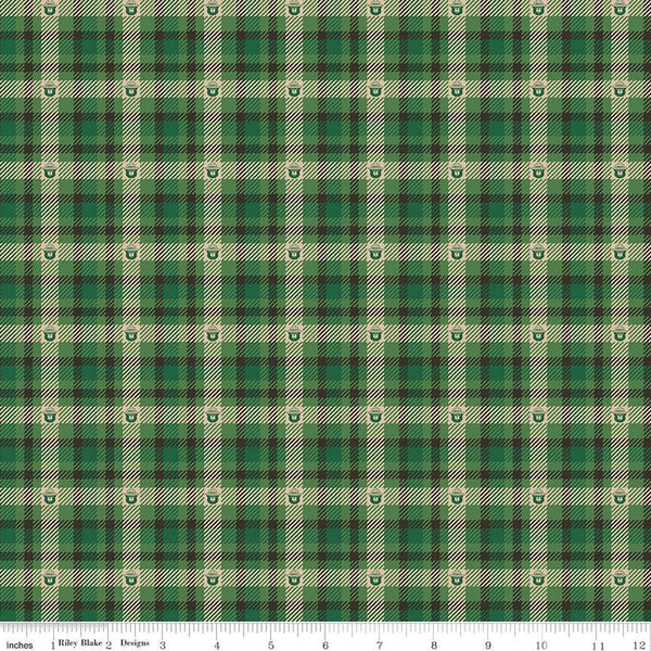 Only You Plaid C14645 Forest - Riley Blake Designs - Smokey Bear Fire Prevention - Quilting Cotton Fabric - Licensed Product