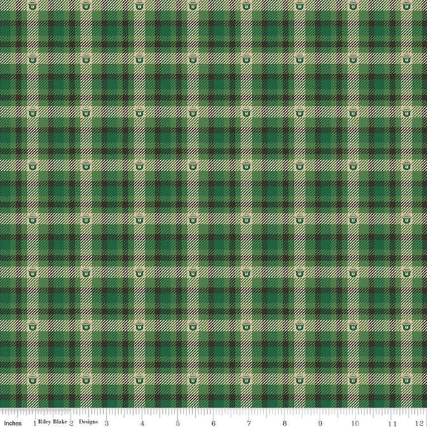 SALE Only You Plaid C14645 Forest - Riley Blake Designs - Smokey Bear Fire Prevention - Quilting Cotton Fabric