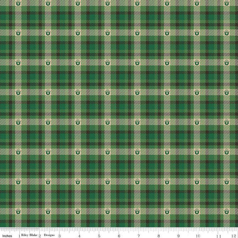 SALE Only You Plaid C14645 Forest - Riley Blake Designs - Smokey Bear Fire Prevention - Quilting Cotton Fabric