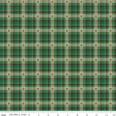 Only You Plaid C14645 Forest - Riley Blake Designs - Smokey Bear Fire Prevention - Quilting Cotton Fabric - Licensed Product