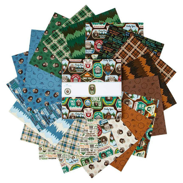 Only You Layer Cake 10" Stacker Bundle - Riley Blake Designs - 42 piece Precut Pre cut - Smokey Bear - Quilting Cotton Fabric