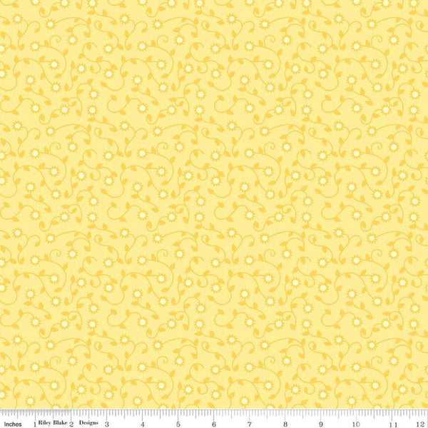 SALE Sunny Skies Vines C14635 Sun - Riley Blake Designs - Floral Leaves Flowers - Quilting Cotton Fabric