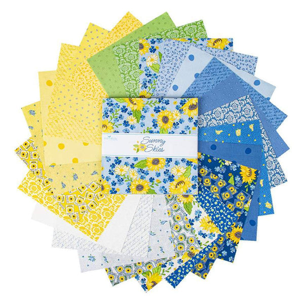 Sunny Skies Layer Cake 10" Stacker Bundle - Riley Blake Designs - 42 piece Precut Pre cut - Quilting Cotton Fabric