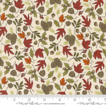 SALE The Great Outdoors Forest Foliage 20883 Cloud - Moda Fabrics - Leaves Pine Cones - Quilting Cotton Fabric
