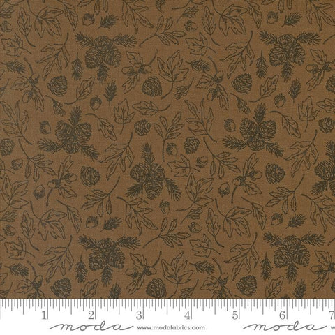 The Great Outdoors Forest Foliage 20883 Soil - Moda Fabrics - Leaves Pine Cones - Quilting Cotton Fabric