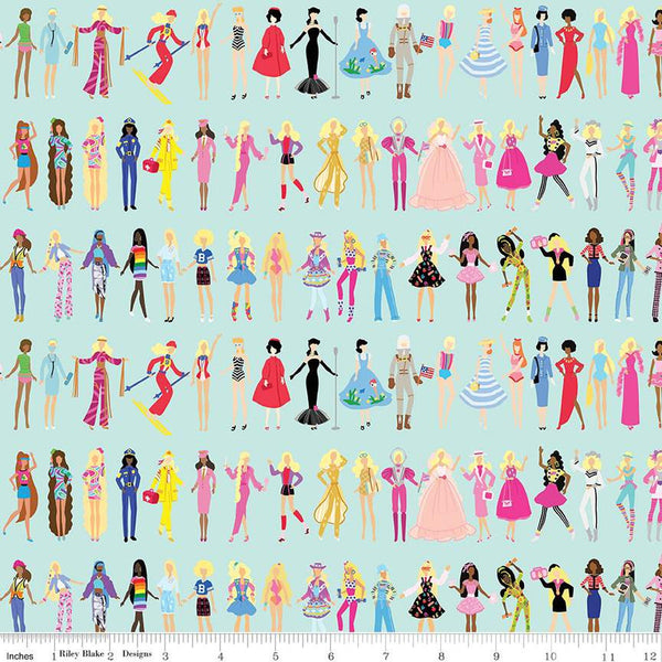 SALE Barbie World Barbie Dolls CD15021 Powder - Official Licensed Product - DIGITALLY PRINTED - Quilting Cotton Fabric