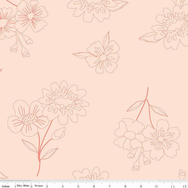 3 Yard Cut - SALE Spring's in Town WIDE BACK WB14217 Blush - Riley Blake Designs - 107/108" Wide Floral Flowers - Quilting Cotton Fabric