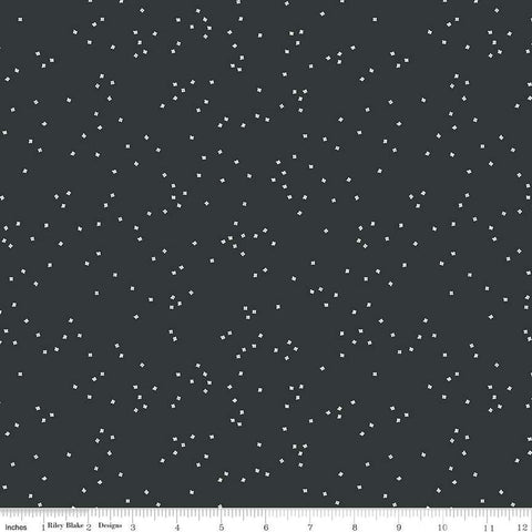 SALE Blossom C715 Lead - Riley Blake Designs - Floral Tiny White Flowers - Quilting Cotton Fabric