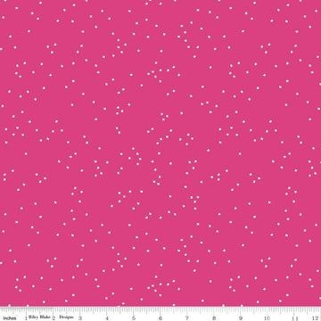 SALE Blossom C715 Hot Pink - Riley Blake Designs - Floral Flowers White Confetti Blossoms - Quilting Cotton Fabric