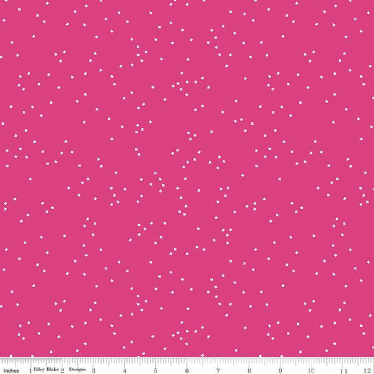 SALE Blossom C715 Hot Pink - Riley Blake Designs - Floral Flowers White Confetti Blossoms - Quilting Cotton Fabric