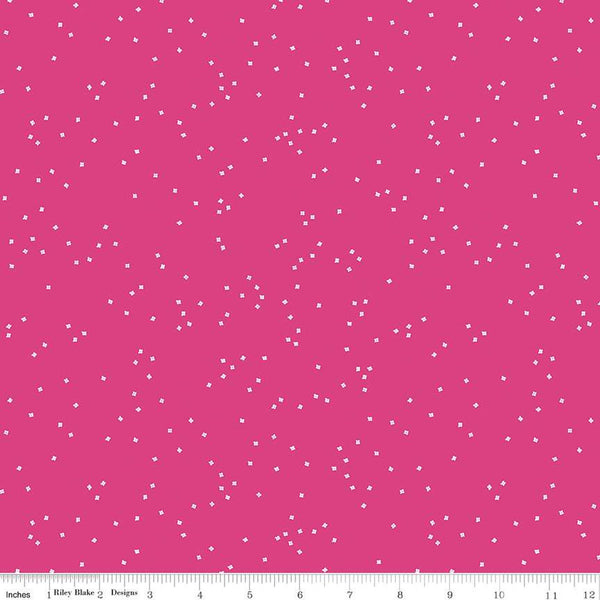 SALE Blossom C715 Hot Pink by Riley Blake Designs - Floral Flowers White Confetti Blossoms - Quilting Cotton Fabric