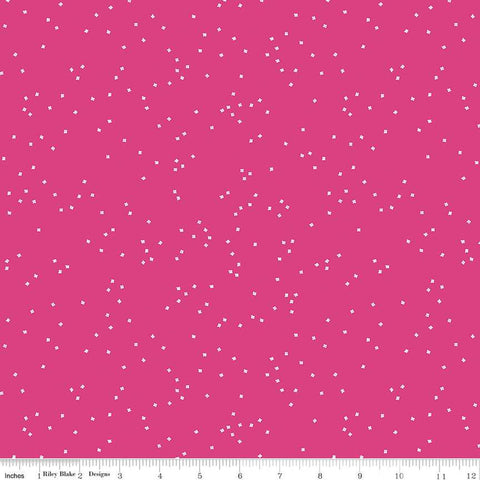 SALE Blossom C715 Hot Pink by Riley Blake Designs - Floral Flowers White Confetti Blossoms - Quilting Cotton Fabric