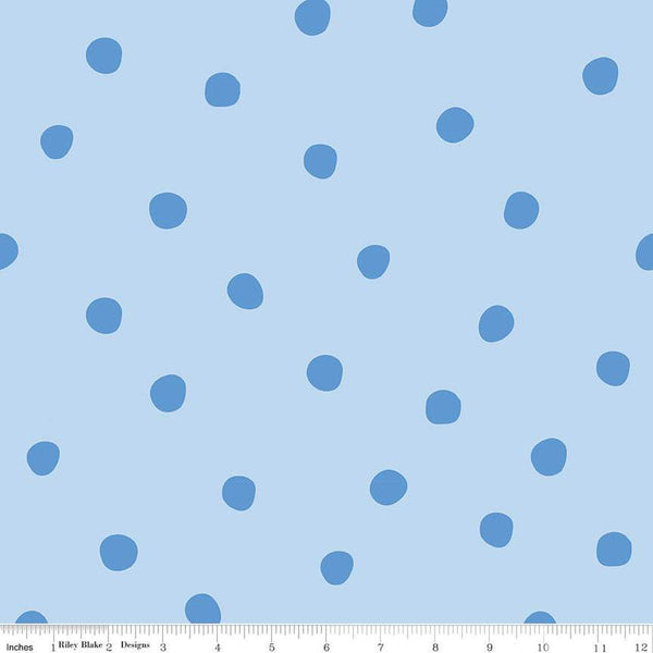 SALE Sunny Skies Dots C14631 Sky - Riley Blake Designs - Polka Dot Dotted Tone-on-Tone - Quilting Cotton Fabric