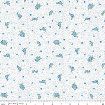 SALE Sunny Skies Small Floral C14636 White - Riley Blake Designs - Flower Flowers - Quilting Cotton Fabric