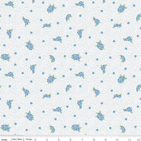 SALE Sunny Skies Small Floral C14636 White by Riley Blake Designs - Flower Flowers - Quilting Cotton Fabric