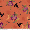 16" End of Bolt - Little Witch Main Pumpkin Orange Halloween Fabric - C14560 Riley Blake Quilting Cotton Fabric