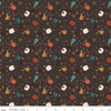 Little Witch Pumpkin Patch Espresso Brown Halloween Fabric - C14563 Riley Blake Quilting Cotton Fabric