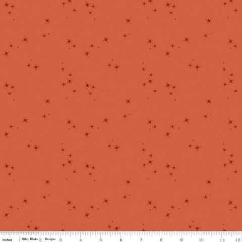 SALE Little Witch Spider Dots C14566 Pumpkin - Riley Blake Designs - Spiders Dot Dotted Tone-on-Tone  - Quilting Cotton Fabric