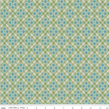 Autumn Plaid C14651 Lettuce - Riley Blake Designs - Lori Holt - Diagonal - Quilting Cotton Fabric