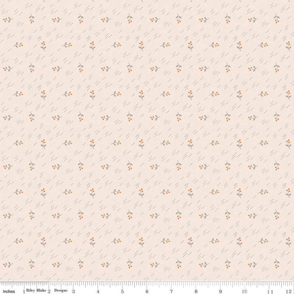 SALE Autumn Berries C14652 Latte by Riley Blake Designs - Lori Holt - Floral Flowers - Quilting Cotton Fabric