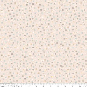 DEAL Autumn Squares C14653 Latte - Riley Blake Designs - Lori Holt - Geometric Squares Dots Dashes  - Quilting Cotton Fabric