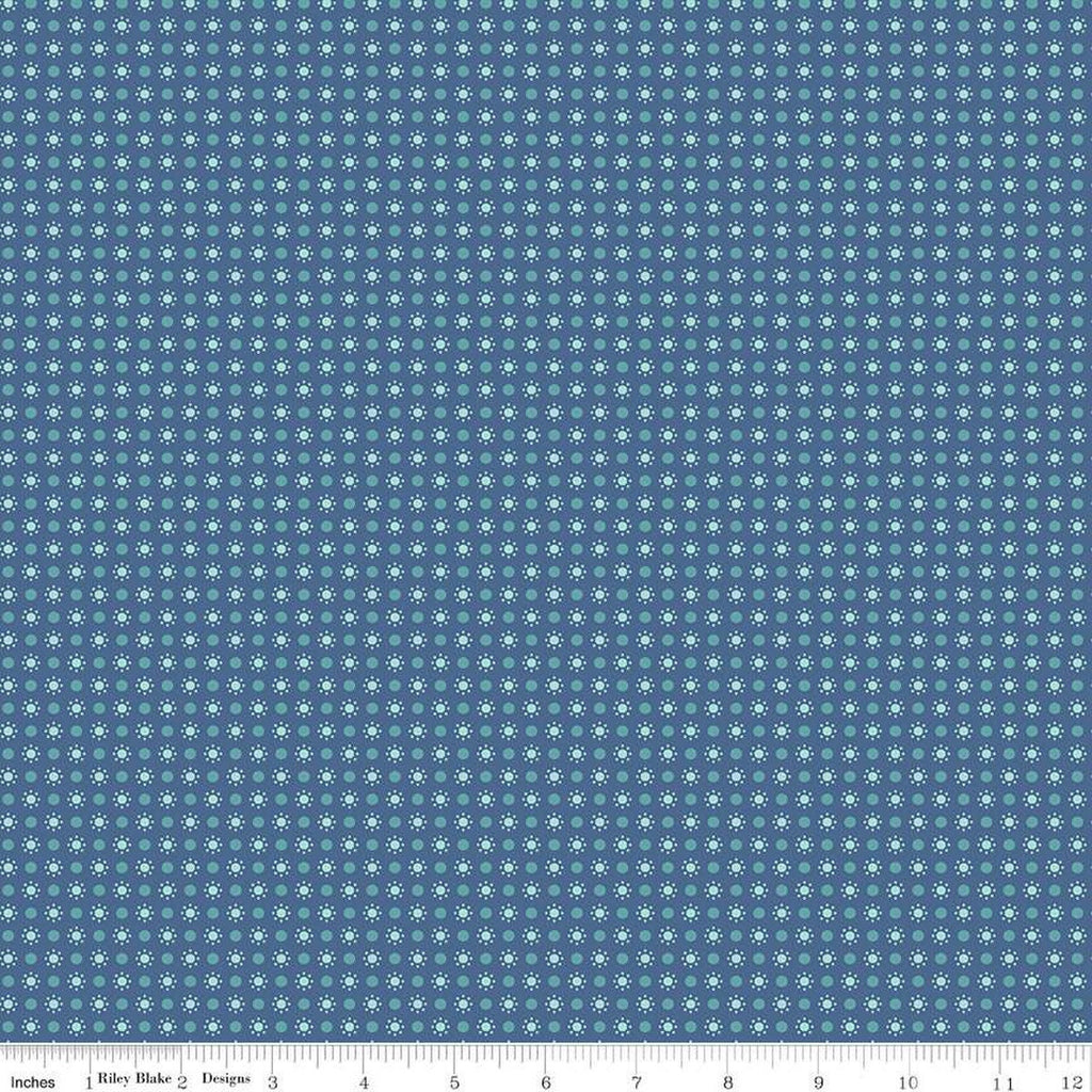 Autumn Dots C14657 Denim by Riley Blake Designs - Lori Holt - Dot Dotted - Quilting Cotton Fabric