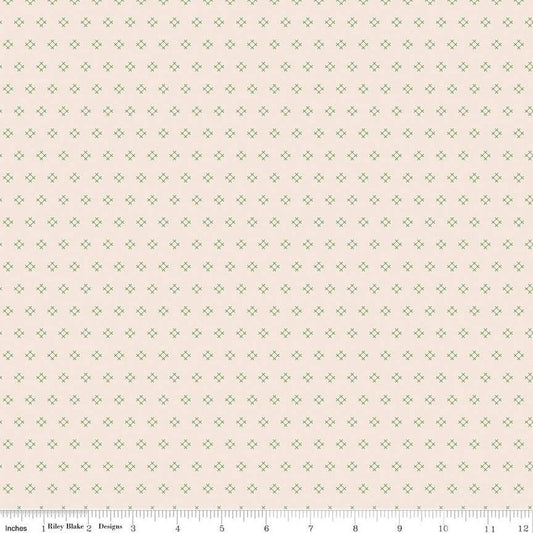 DEAL Autumn Stitch C14658 Latte - Riley Blake Designs - Lori Holt - Geometric - Quilting Cotton Fabric