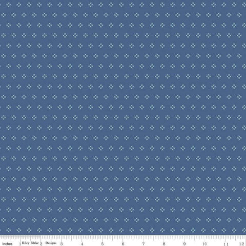 SALE Autumn Stitch C14658 Denim by Riley Blake Designs - Lori Holt - Geometric - Quilting Cotton Fabric