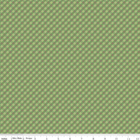 16" End of Bolt - SALE Autumn PRINTED Gingham C14660 Basil by Riley Blake Designs - Lori Holt - Diagonal - Quilting Cotton Fabric