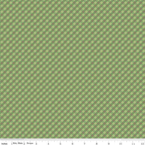 SALE Autumn PRINTED Gingham C14660 Basil by Riley Blake Designs - Lori Holt - Diagonal - Quilting Cotton Fabric