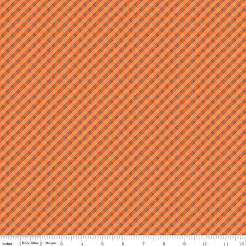 SALE Autumn PRINTED Gingham C14660 Pumpkin by Riley Blake Designs - Lori Holt - Diagonal - Quilting Cotton Fabric