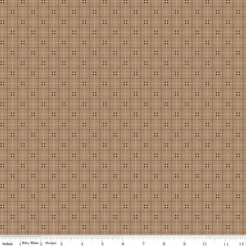 SALE Autumn Homespun C14661 Brown Sugar - Riley Blake Designs - Lori Holt - Plaid - Printed Quilting Cotton Fabric