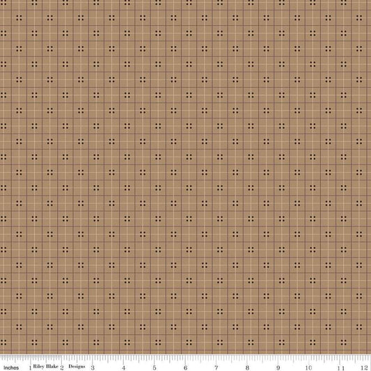 DEAL Autumn Homespun C14661 Brown Sugar - Riley Blake Designs - Lori Holt - Plaid - Printed Quilting Cotton Fabric
