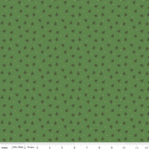 SALE Autumn Sprig C14663 Clover by Riley Blake Designs - Lori Holt - Leaves Dots - Quilting Cotton Fabric