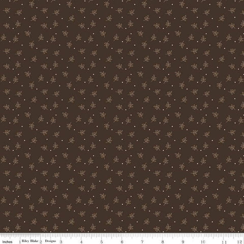 SALE Autumn Sprig C14663 Raisin by Riley Blake Designs - Lori Holt - Leaves Dots - Quilting Cotton Fabric