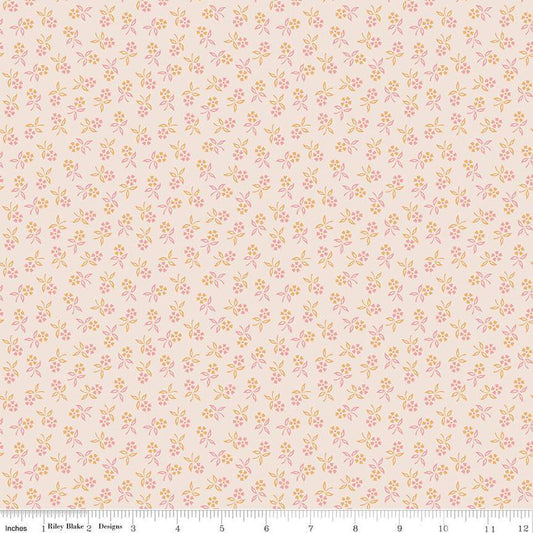 DEAL Autumn Perennial C14664 Latte - Riley Blake Designs - Lori Holt - Floral Flowers - Quilting Cotton Fabric