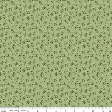 DEAL Autumn Perennial C14664 Lettuce - Riley Blake Designs - Lori Holt - Floral Flowers - Quilting Cotton Fabric