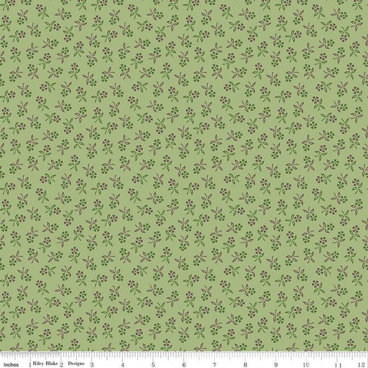 DEAL Autumn Perennial C14664 Lettuce - Riley Blake Designs - Lori Holt - Floral Flowers - Quilting Cotton Fabric
