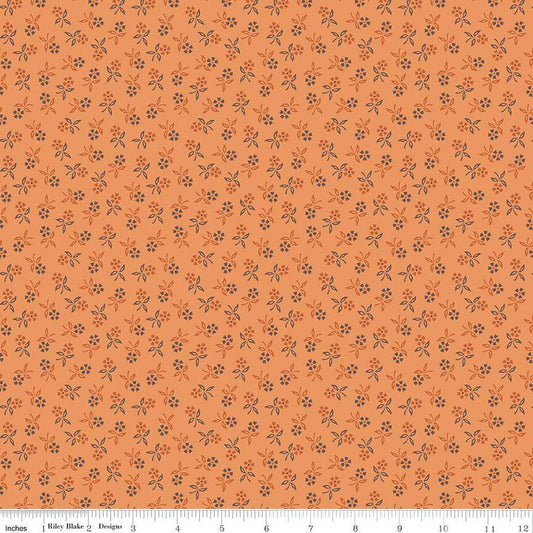 DEAL Autumn Perennial C14664 Yam - Riley Blake Designs - Lori Holt - Floral Flowers - Quilting Cotton Fabric