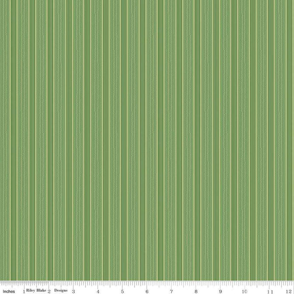 SALE Autumn Stripe C14665 Basil by Riley Blake Designs - Lori Holt - Striped Stripes - Quilting Cotton Fabric