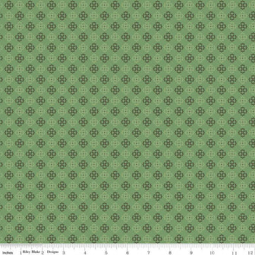 DEAL Autumn Kerchief C14668 Basil - Riley Blake Designs - Lori Holt - Geometric Flowers - Quilting Cotton Fabric