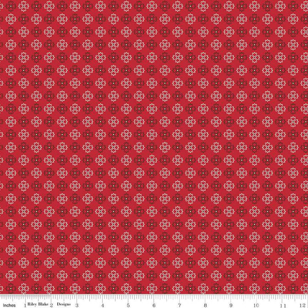 SALE Autumn Kerchief C14668 Schoolhouse by Riley Blake Designs - Lori Holt - Geometric Flowers - Quilting Cotton Fabric