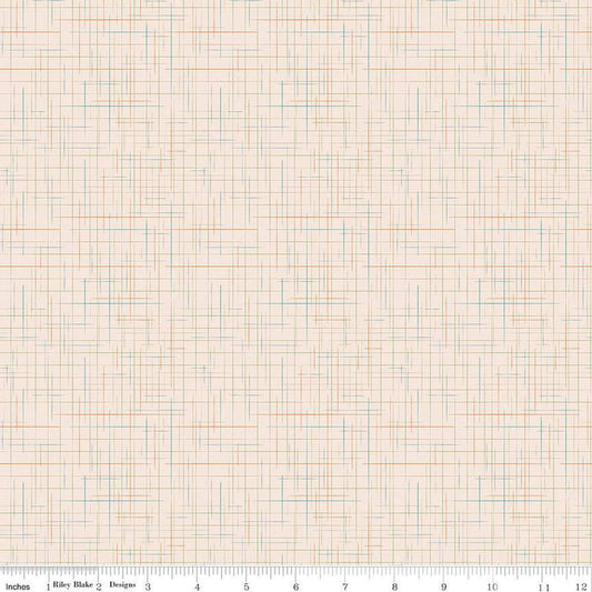 DEAL Autumn Gunny Sack C14670 Latte - Riley Blake Designs - Lori Holt - Multi-Colored Interwoven Lines - Quilting Cotton Fabric