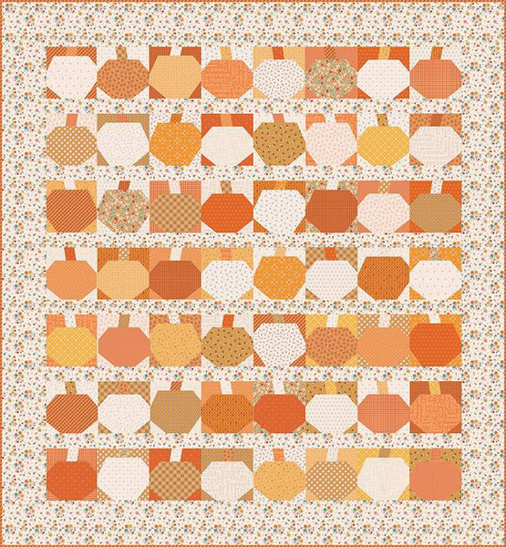 SALE 10" Pumpkin Quilt Paper ST-35009 by Lori Holt - Riley Blake Designs - For Accurate Cutting 42 Sheets 7" Finished Block