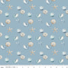 16" End of Bolt - Blue Escape Coastal Shell Toss C14513 Blue - Riley Blake Designs - Sea Stars Seashells Shells - Quilting Cotton Fabric