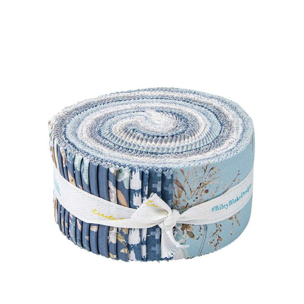 Blue Escape Coastal 2.5 Inch Rolie Polie Jelly Roll 40 pieces - Riley Blake Designs - Precut Pre cut Bundle - Quilting Cotton Fabric