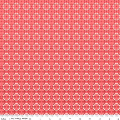 Bee Basics Circle C6407 Red by Riley Blake Designs - Geometric - Lori Holt - Quilting Cotton Fabric