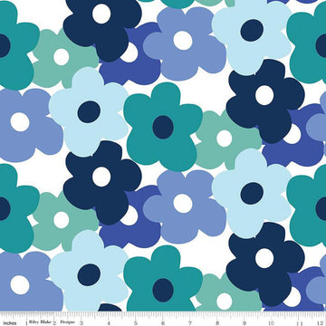 SALE Copacetic Main C14680 Blueberry - Riley Blake Designs - Floral Flowers - Quilting Cotton Fabric